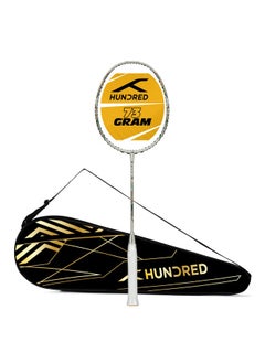 HUNDRED Carbon Fibre Cult 73 Unstrung 6U Ultra Light Badminton Racket with Full Racket Cover (73G, Max Tension: 32 Lbs),Light Grey