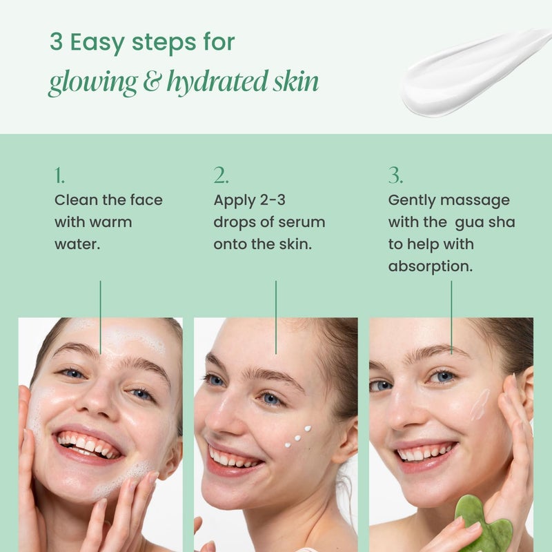 PLANTIFIQUE Massage Ritual Set Premium Certified Jade Gua Sha Jojoba Oil HA Serum Skin Care Set Birthday Gifts for Women Teens Mom Brides - Image 5