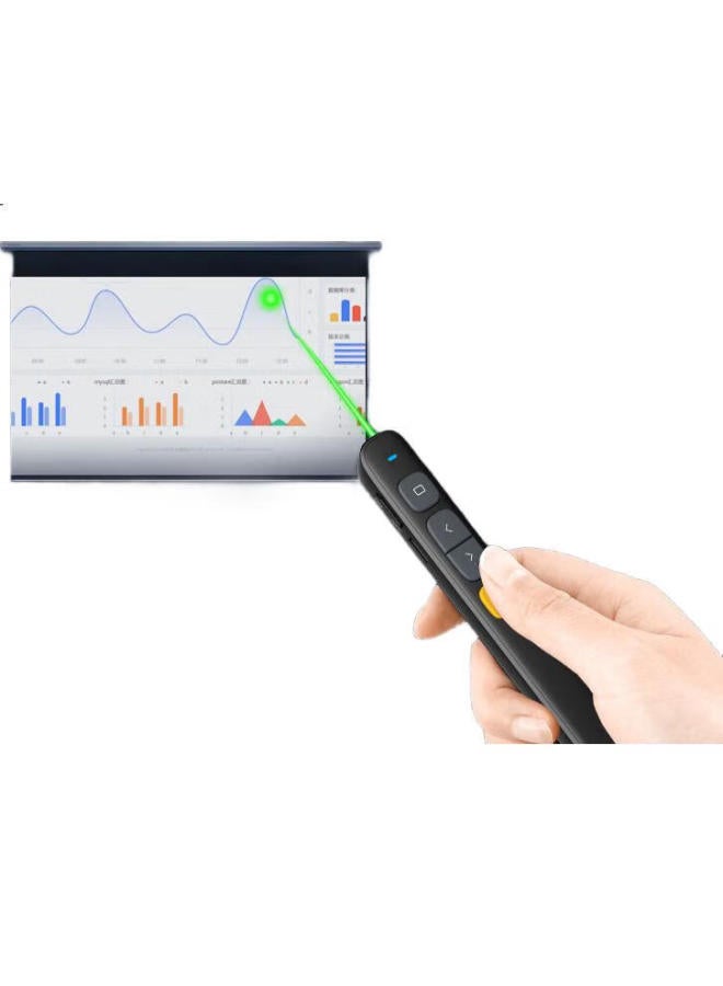 Norwii Nuowei N29 Smart Charging Laser Pointer, Ppt Page Turner For Teachers, 100-Meter Wireless Remote Presenter, 360° Control, Volume Control Remote Pen, Green Light, Black - Image 2