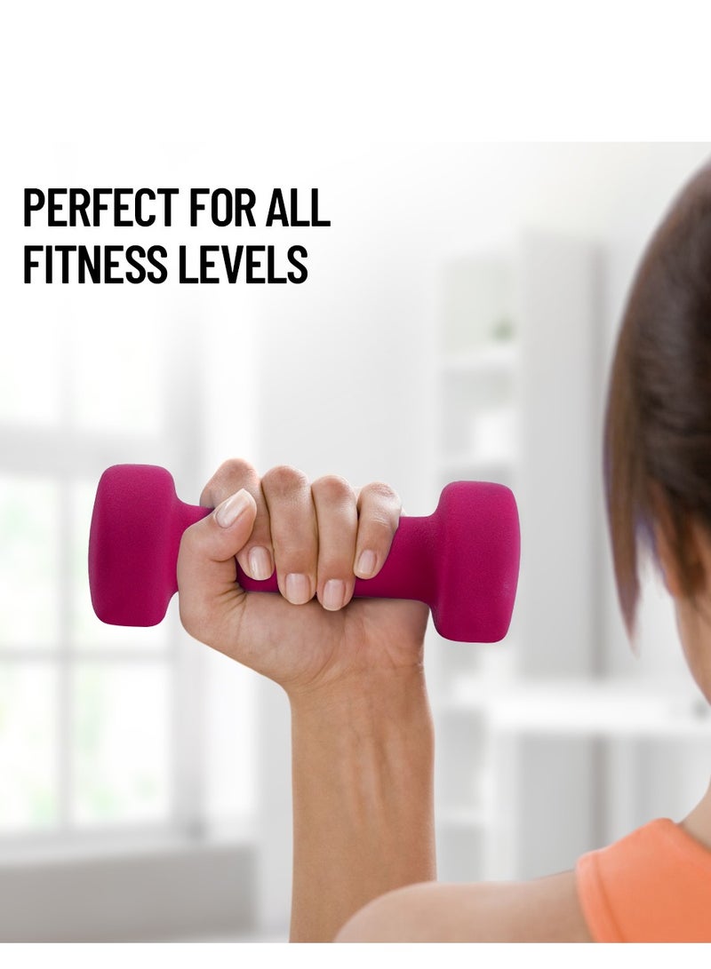 DEXO Neoprene Dumbbell Pair 1kg – Slip-Resistant Hexagonal Home Gym Hand Weights for Strength, Pilates, Aerobics & Rehabilitation - Image 4