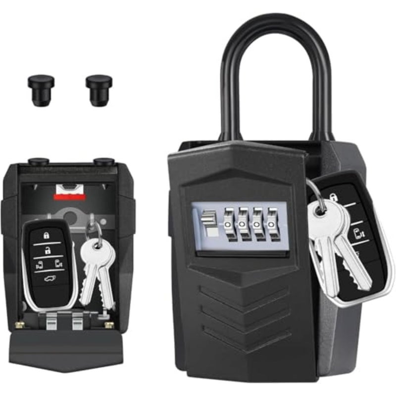Key Lock Box for Outdoor, Wall Mount 10 Keys Lock Storage Safety, padlock Keypad Box with Code - Image 1
