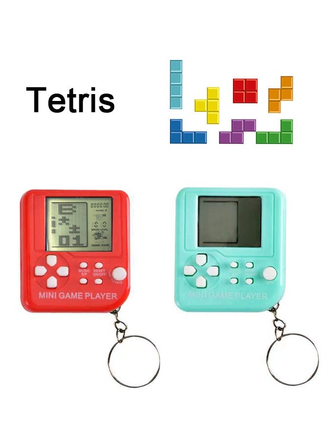 NIBEMINENT Tetris Small Classic Video Game Keychain Mini Red*1+Blue*1 Color 2Pcs/Set  - Image 2
