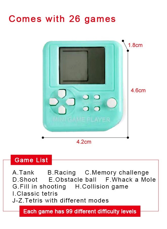 NIBEMINENT Tetris Small Classic Video Game Keychain Mini Red*1+Blue*1 Color 2Pcs/Set  - Image 1
