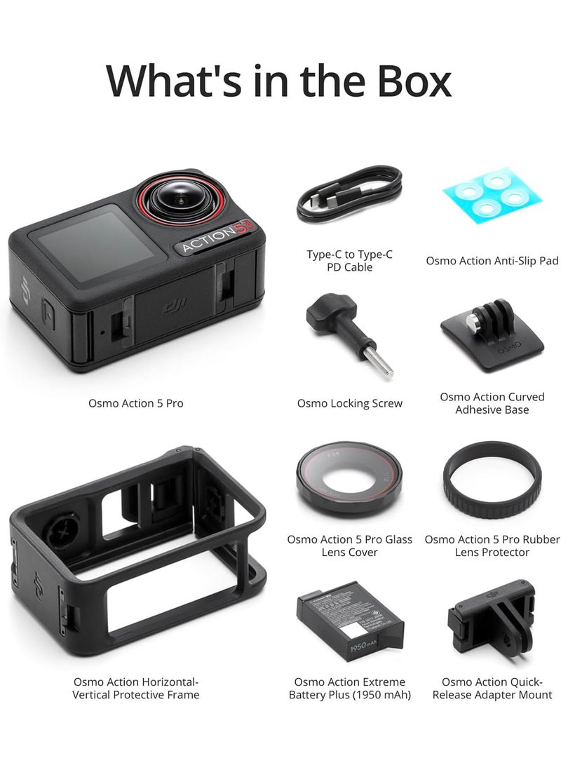 dji Osmo Action 5 Pro Standard Combo - Elevate Action Camera Image Quality, Bursting With 40MP of Action,upgraded to 4K/120fps,Dual OLED High-Brightness Touchscreens,47GB Built-in Storage - Image 5
