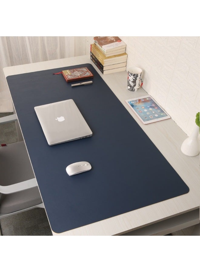 Office Desk Mat Leather Large Mouse Mat Desk Mat Laptop Computer Keyboard Mat Student Children Writing Desk Mat-Color:sapphire Blue Dark Green-Pattern:900x450mm
