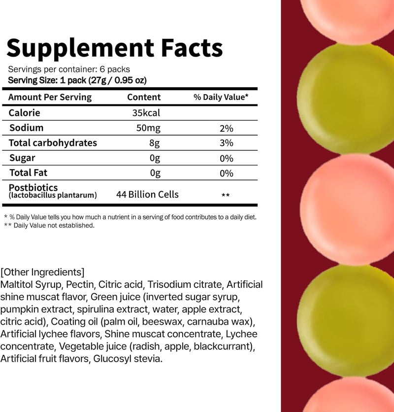 RebootJelly Reboot Probiotic Jelly  44 Billion CFU Gummies  Vegan SugarFree ShelfStable  Chewable Lychee  Muscat Grape Flavor  12 Pouches for Gut Health - Image 5