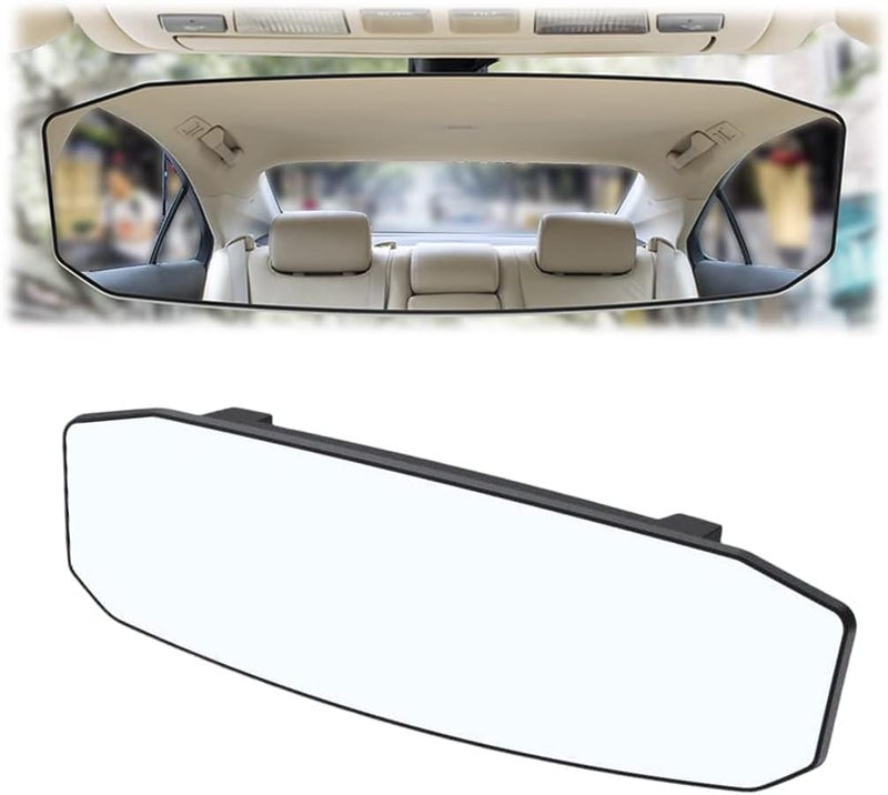 Azonee 12-Inch HD Panoramic Car Rear View Mirror - Anti-Glare Wide Angle Clip-On - Image 1