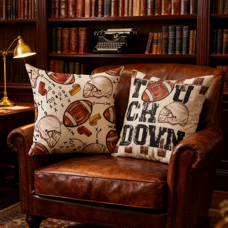 1pc American Football Design Double Sided Throw Pillow Cover Sports Themed Decorative Cushion Case For Living Room Bedroom Sofa - Image 4