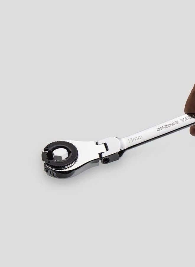 FLZOSPER 13mm Metric Fix Tubing Wrench，Flex-Head Gear Wrench, Ratcheting Fix Combination Wrench Spanner - Image 3