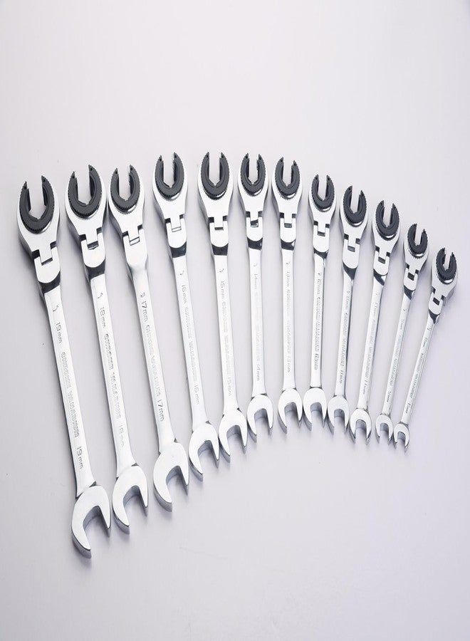 FLZOSPER 13mm Metric Fix Tubing Wrench，Flex-Head Gear Wrench, Ratcheting Fix Combination Wrench Spanner - Image 5