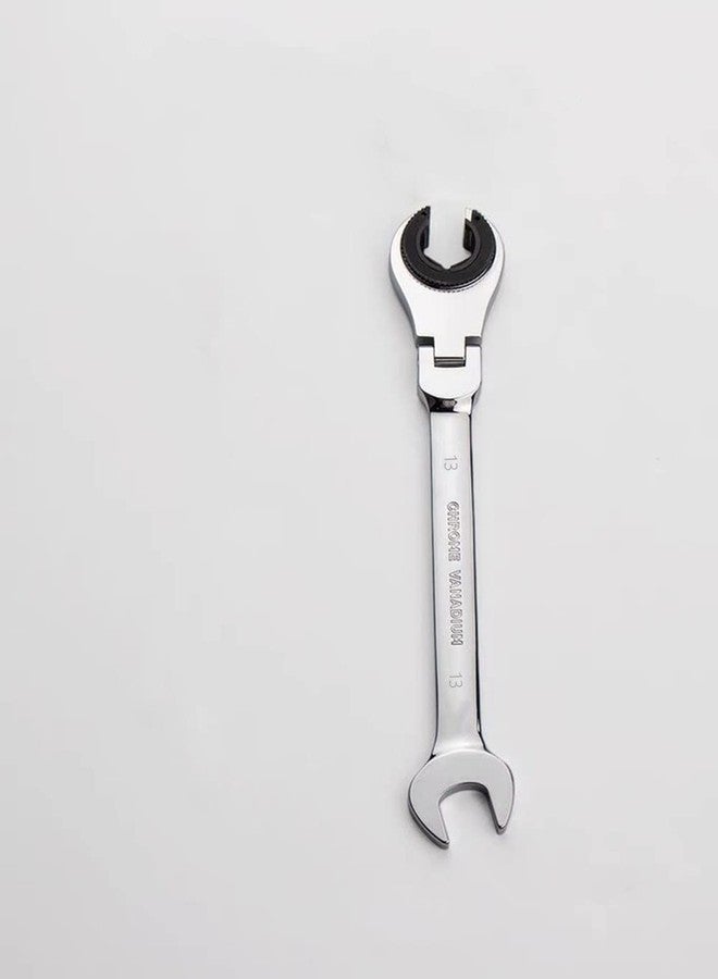 FLZOSPER 13mm Metric Fix Tubing Wrench，Flex-Head Gear Wrench, Ratcheting Fix Combination Wrench Spanner - Image 1