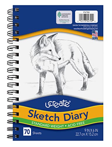 UCREATE دفتر رسم باكون يو كرييت، 9" × 6"، 70 ورقة - Image 1