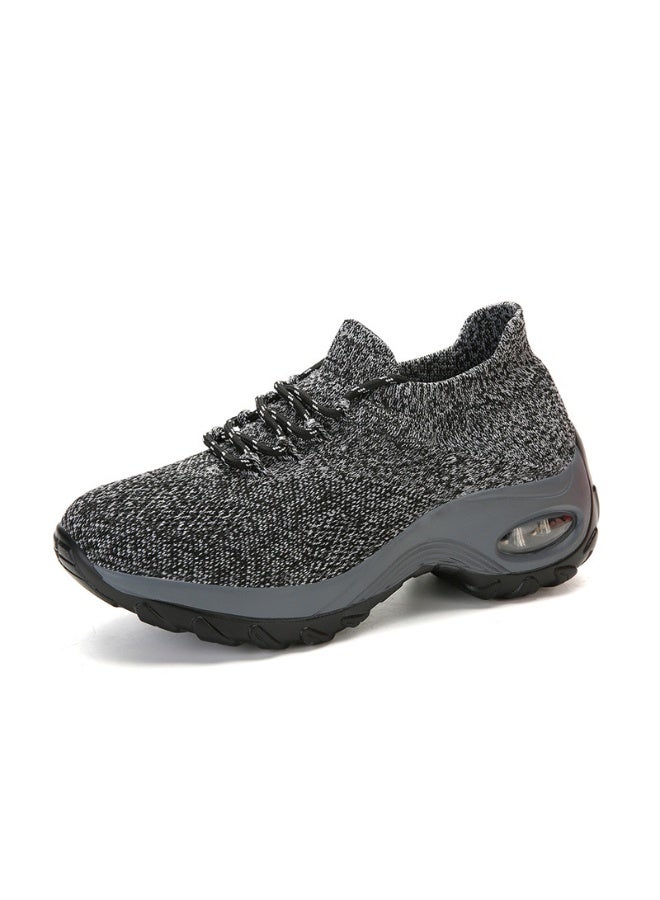 NIBEMINENT Women Walking Trainers Fashion Fly Weaving Sock Sneakers Breathe Comfort Nursing Shoes Casual Platform Loafers Non-Slip - Image 1
