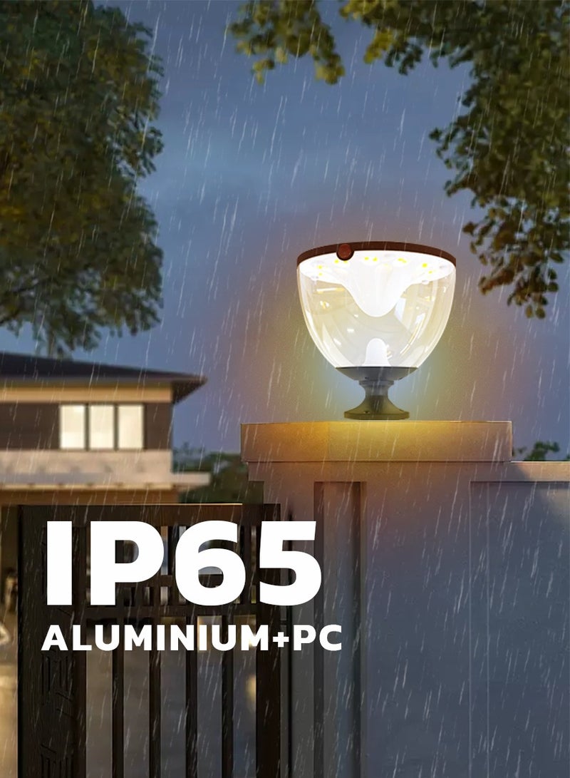 Vmax Solar LED Dome Light – 360° Coverage, 3 Color Temperatures, 20cm Tall, 19cm Clear Dome – Indoor & Outdoor Security Lighting - Image 1