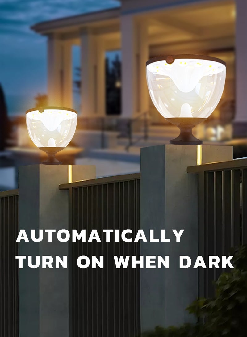 Vmax Solar LED Dome Light – 360° Coverage, 3 Color Temperatures, 20cm Tall, 19cm Clear Dome – Indoor & Outdoor Security Lighting - Image 2