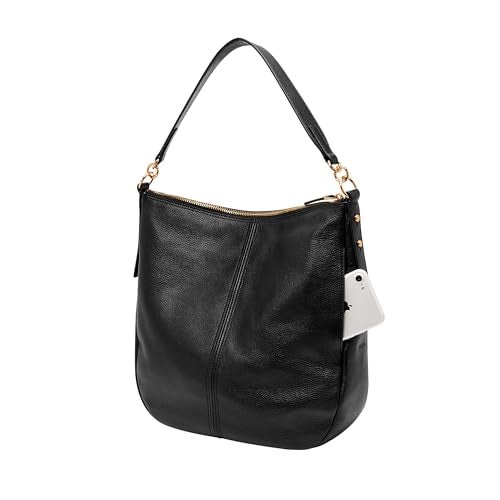 Fossil Women's Jolie Leather Hobo Purse Handbag, Black (Model: ZB1434001) - Image 3