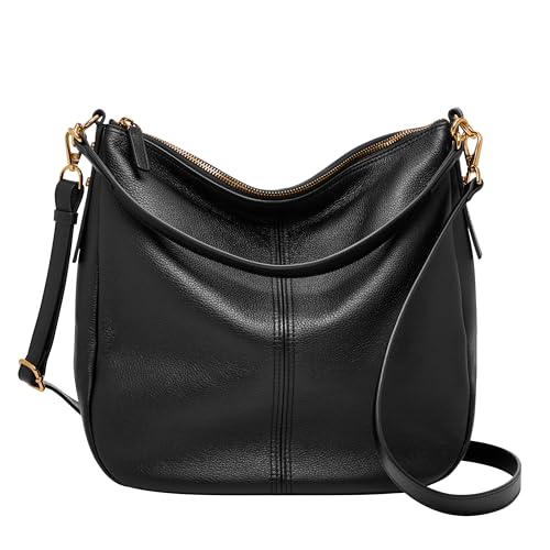 Fossil Women's Jolie Leather Hobo Purse Handbag, Black (Model: ZB1434001) - Image 1