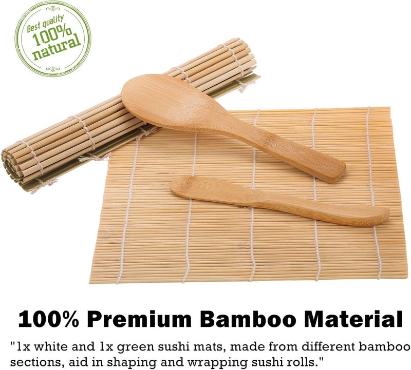 FUNGYAND Sushi Making Kit, All-in-One Bazooka Roller Set with Bamboo Mats, Avocado Slicer, Paddle, Knife, Chopstick & Holders, Cotton Bag - DIY Maki Roller Machine - Image 5