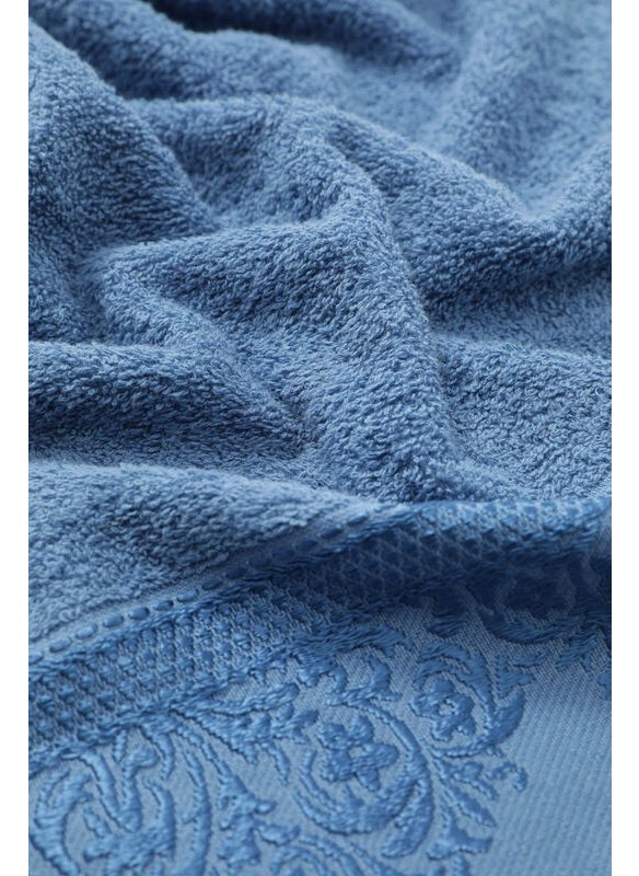 FIESTA Cotton Jacquard Family Bathrobe Set - Navy Blue - Pink  - Image 3