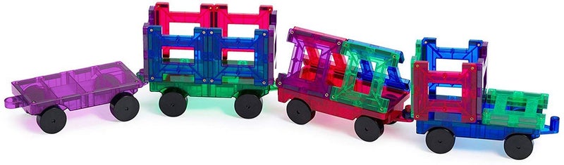 Playmags Magnetic Tiles Train Set 20 Piece Accessory Set Includes 4 Trains Stronger Magnets Building Blocks AddOn STEM Toys for Kids - Image 3