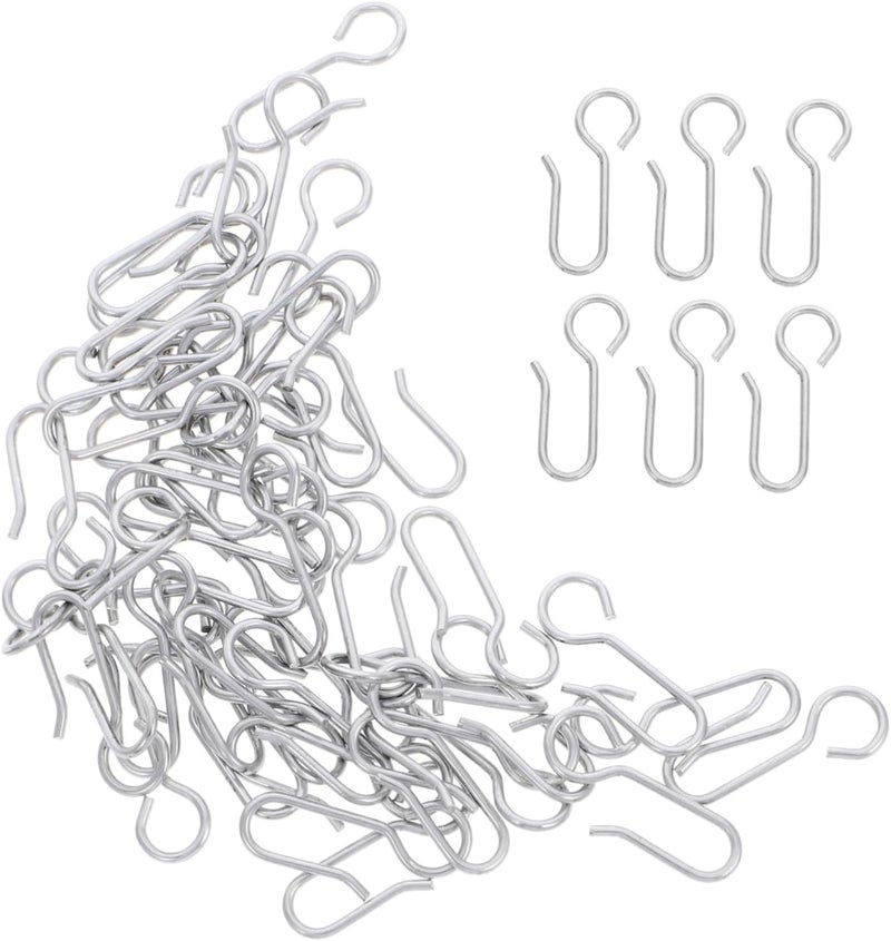 Stainless Steel Ceiling Drapery Pin Curtain Hooks 4 2X2 2X0 2CM Easy Installation 50Pcs - Image 1