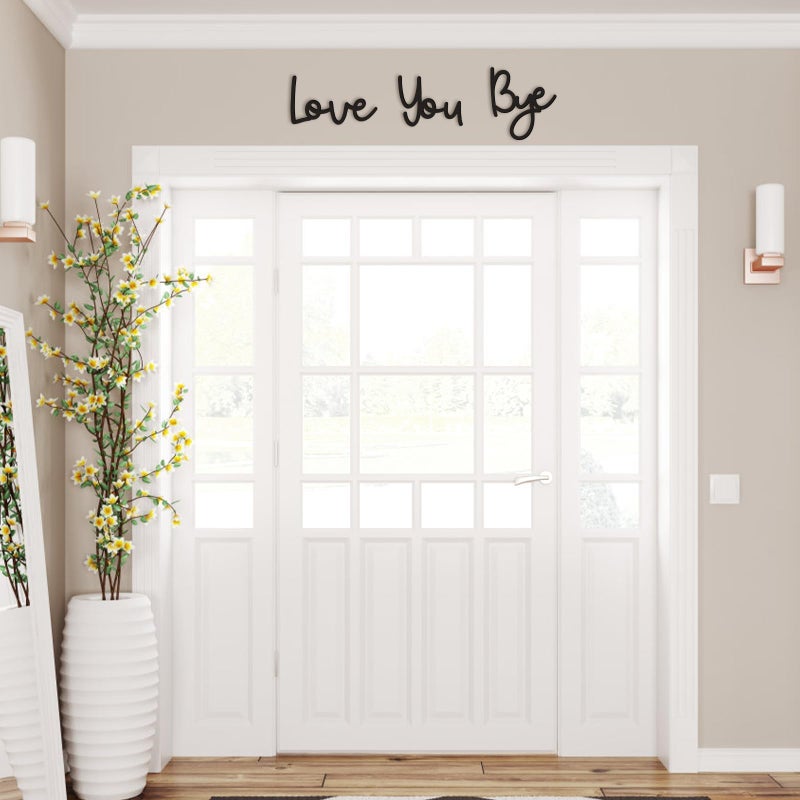 Dripykiaa Wall Decor 31.5 "Love You Bye Sign Signing Hanging Hallway Decoration Express Love و Warm for Family Lover زوجة زوجة المدخل المدخل للبن بوهو ديكور - Image 5