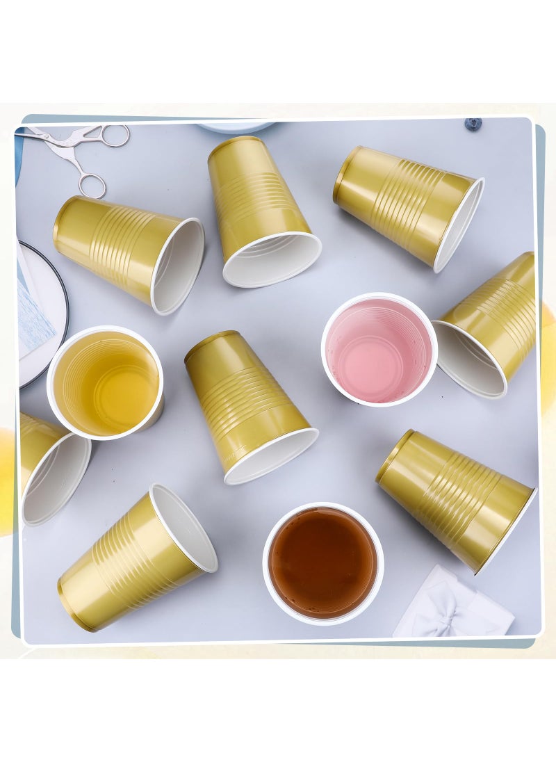Mifoci Mifoci 50 Pcs 16 oz Plastic Drinking Cups Plastic Disposable Cups for Wedding graduation Birthday Party Valentine Christmas Picnics Barbecues Supplies(Gold)  - Image 3