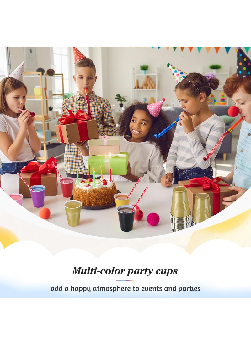 Mifoci Mifoci 50 Pcs 16 oz Plastic Drinking Cups Plastic Disposable Cups for Wedding graduation Birthday Party Valentine Christmas Picnics Barbecues Supplies(Gold)  - Image 4