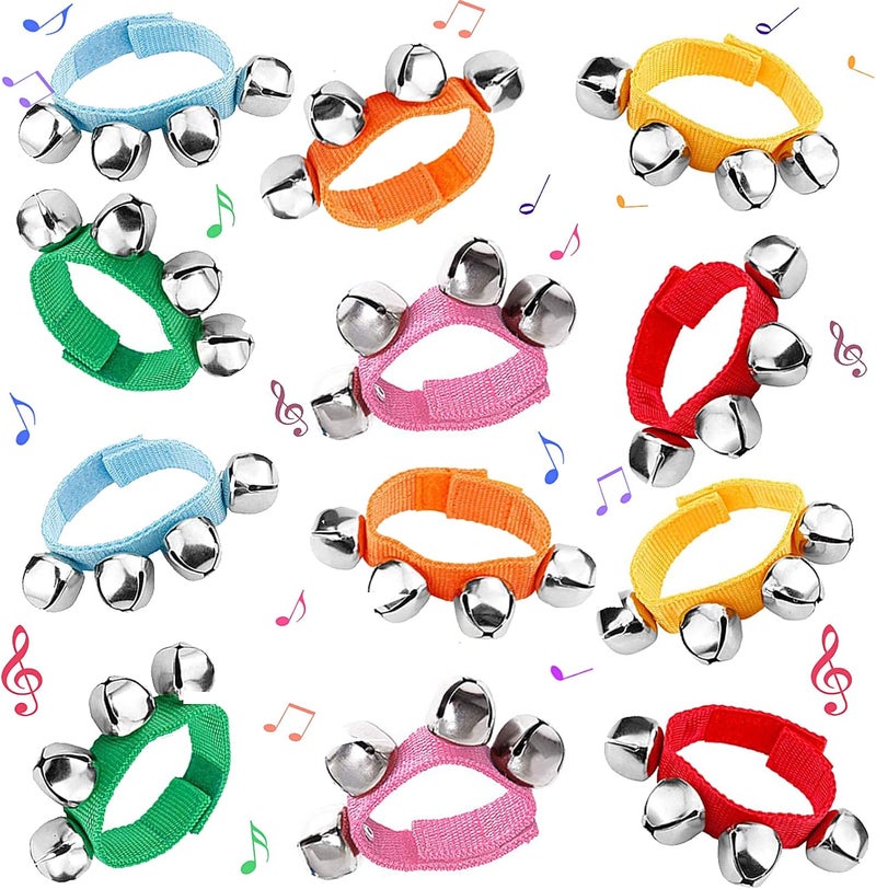 POPLAY Jingle Bells,12 PCS Kids Musical Instruments Ankle Bells for Party Favors Goodie Bags Stuffers - Image 1