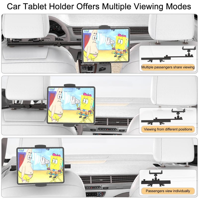 teefeet Headrest Tablet Holder for Car Accessories, Crafted from aircraft-grade aluminumï¼ŒUniversal Car Tablet Mount with 22'' Extendsion Arm Car Seat Mount for iPad, Galaxy, Fire HD or 4.7-12.9â€ Tablets - Image 3
