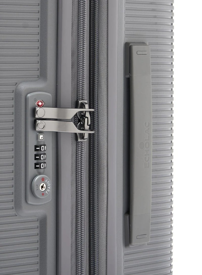 Echolac Forza Hardcase Expandable Double Wheel Cabin Luggage Trolley - Gray - Image 4