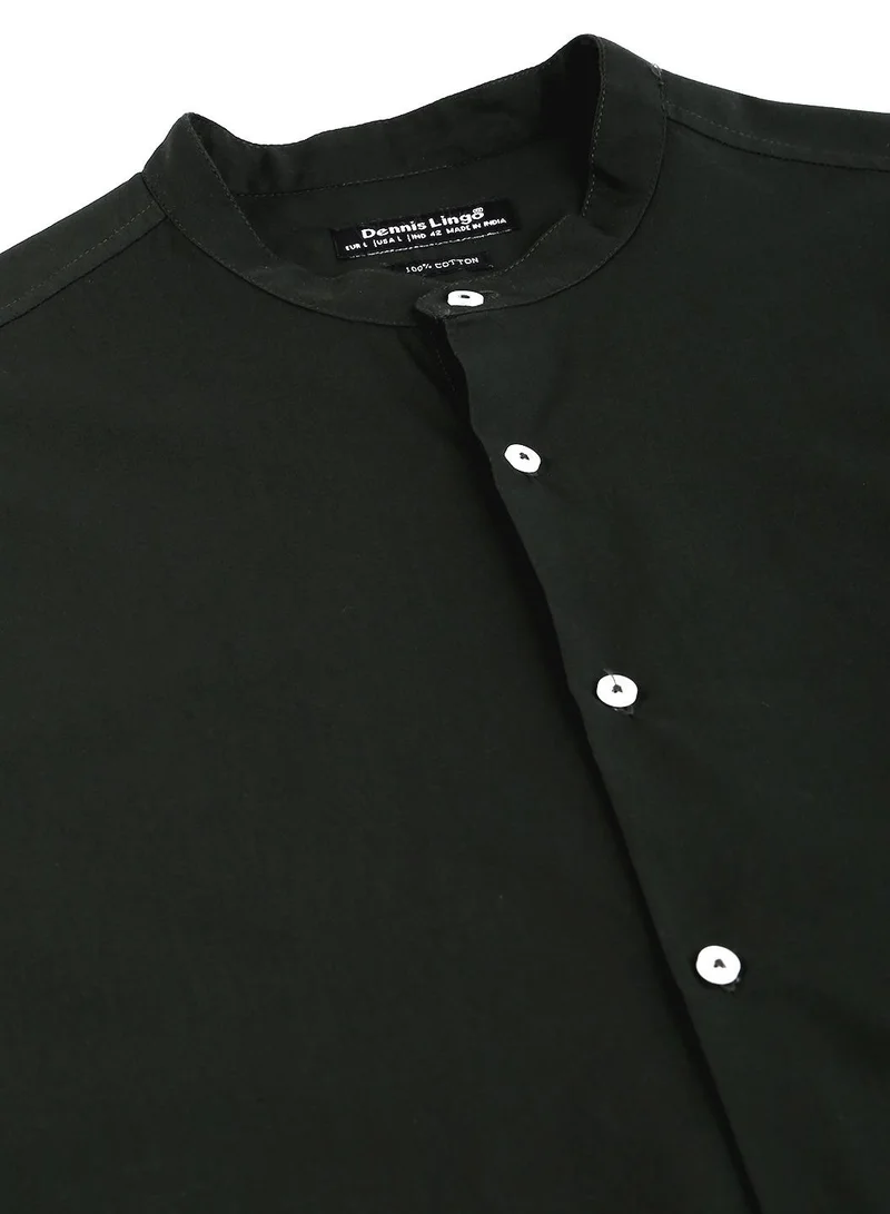 Dennis Lingo Slim Fit Bold Green Casual Spread Shirt - 100% Cotton