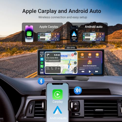 Haudio ‌10.26 Inch Wireless Apple CarPlay & Android Auto Car Display with 1080P Dash Cam & Backup Camera All-in-One Smart Car Stereo Free 64GB SD Card - Image 5