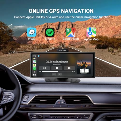 Haudio ‌10.26 Inch Wireless Apple CarPlay & Android Auto Car Display with 1080P Dash Cam & Backup Camera All-in-One Smart Car Stereo Free 64GB SD Card - Image 4