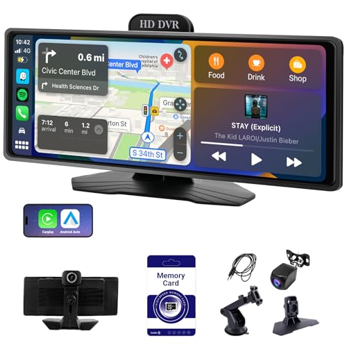 Haudio ‌10.26 Inch Wireless Apple CarPlay & Android Auto Car Display with 1080P Dash Cam & Backup Camera All-in-One Smart Car Stereo Free 64GB SD Card - Image 2