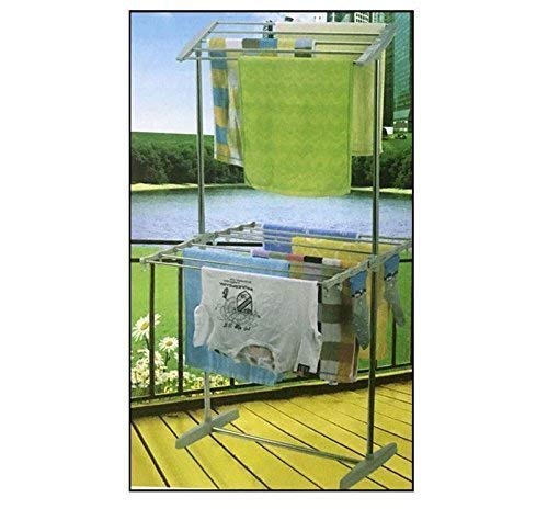 S R EXCLUSIVE S R EXCLUSIVE Multifunctional Plastic with Stainless Steel Mobile Towel Rack Room Save Space Towel Cloth Rack Holder Towel Stands Drying Rack Multi Color  - Image 5