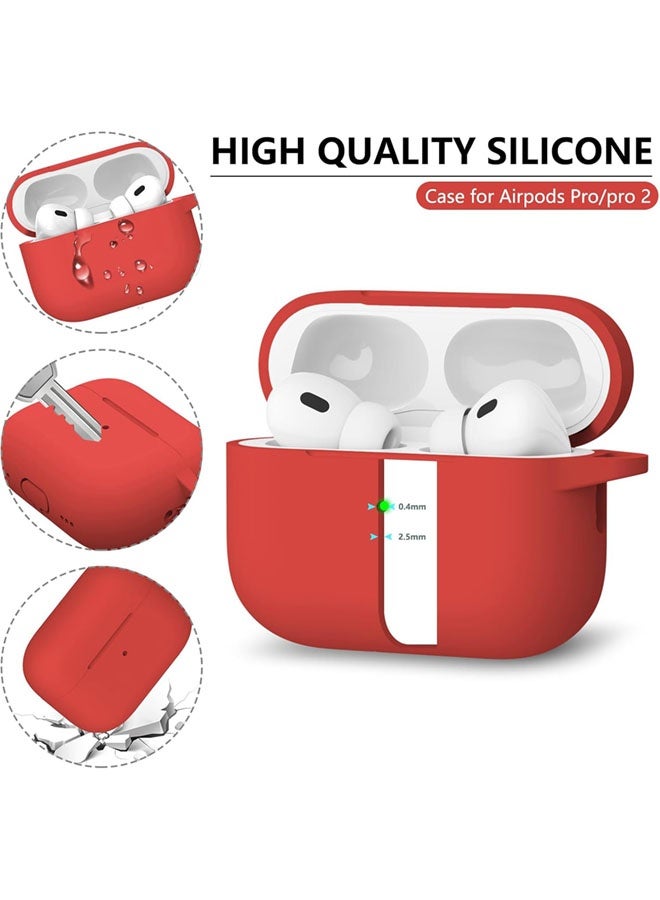 SJet Soft Silicone Protective Case Cover for AirPods Pro 3 2025 with Cleaner Kit and Keychain(Red) - Image 4