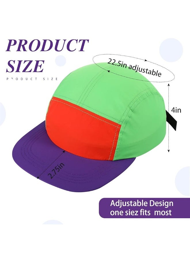 Cindeer 80s 90s Neon Hat Nylon Cap Retro Adjustable Cap for Women Men 80s Costumes Accessories 90s Theme Party - Image 4