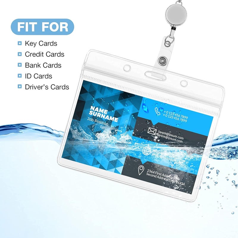 KASTWAVE Retractable Badge Reel Lanyard With Id Holder, 3 Pcs Beaded Lanyards Stainless Steel Id Badge Necklace Set, Waterproof Name Badge Holder Clip For Office Women Men (Rose Gold, Black, Silver) - Image 5