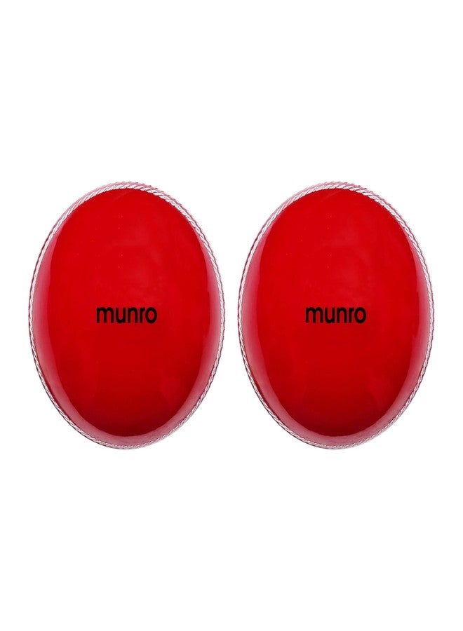 MUNRO Maiden Cricket Wind Ball, Practice/Competitive Match, Rubber Ball for Indoor & Outdoor (Red, Pack of 2) - Image 1