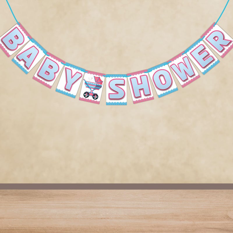 Wobbox Baby Shower Decoration Items| Baby Shower Ceremony Photo Booth Props For Photoshoot, Baby Shower Banner& Mom To Be Sash, Godh Bharai Ceremony Decoration Kit-(FP4668) - Image 4