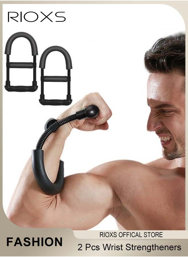 RIOXS 2 Pcs Wrist Strengthener Forearm Exerciser for Adult Hand Developer Strength Trainer Adjustable Electroplated Wrist Strength Device  - Image 1