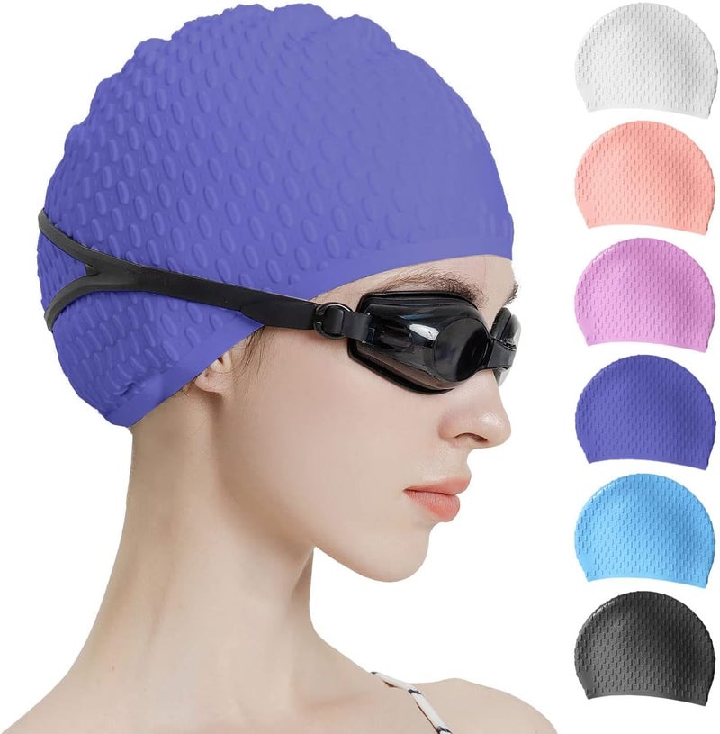 Tripsky Silicone Swim Cap,Comfortable Bathing Cap Ideal for Curly Short Medium Long Hair, Swimming Cap for Women and Men, Shower Caps Keep Hairstyle Unchanged… - Image 1
