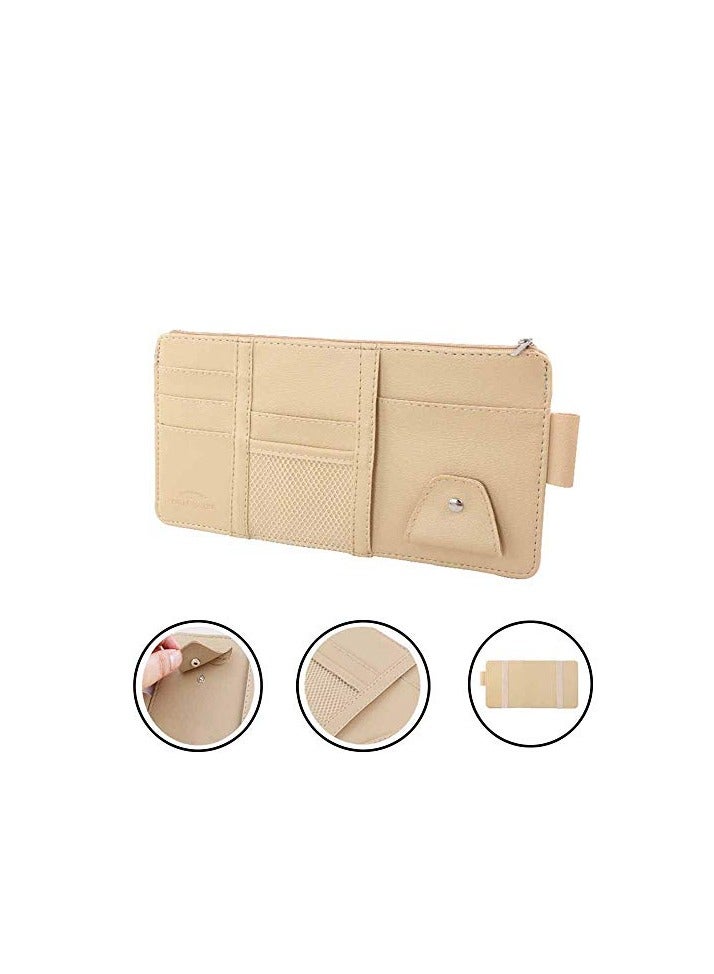 Generic Car Sun Visor Organizer (multi color) | Interior Car Accessories Organizer | Sunglasses Holder with Zippered Mesh Multi-Pocket Document Storage Bag Organizer - Image 1