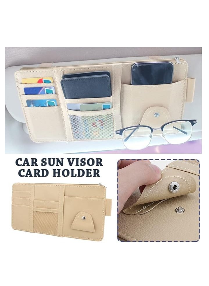 Generic Car Sun Visor Organizer (multi color) | Interior Car Accessories Organizer | Sunglasses Holder with Zippered Mesh Multi-Pocket Document Storage Bag Organizer - Image 3