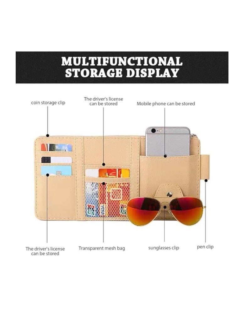 Generic Car Sun Visor Organizer (multi color) | Interior Car Accessories Organizer | Sunglasses Holder with Zippered Mesh Multi-Pocket Document Storage Bag Organizer - Image 4