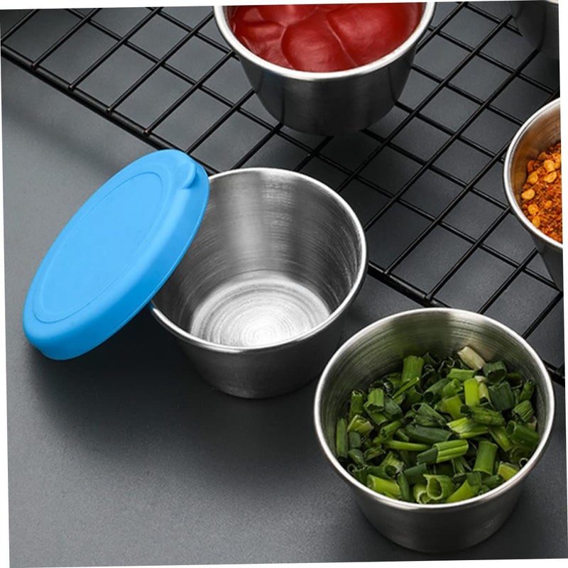 6 Pcs Stainless Steel Condiment Bowls With Lids For Sauce Dip Dressing - Image 5