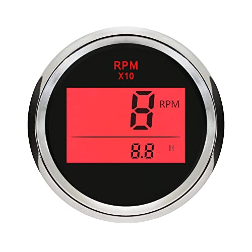 ELING Universal Digital Tachometer RPM REV Counter RPM with Hour Meter 52mm(2") 9-32V with Backlight - Image 1