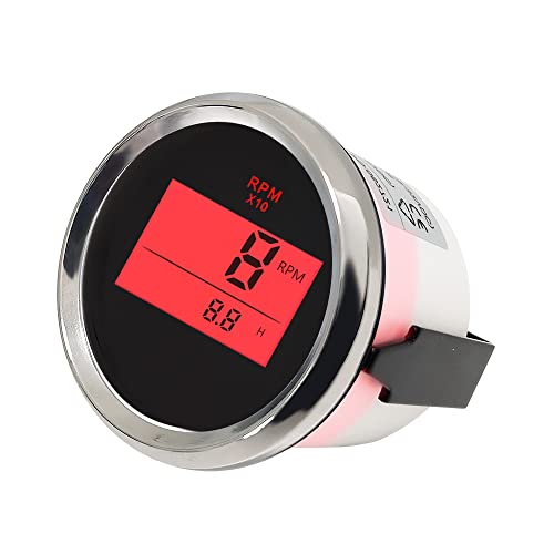 ELING Universal Digital Tachometer RPM REV Counter RPM with Hour Meter 52mm(2") 9-32V with Backlight - Image 3