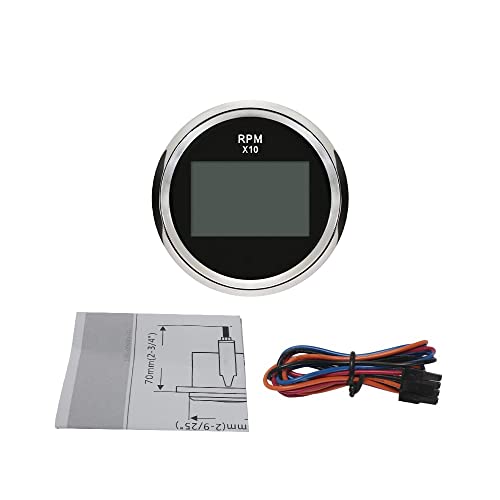 ELING Universal Digital Tachometer RPM REV Counter RPM with Hour Meter 52mm(2") 9-32V with Backlight - Image 5